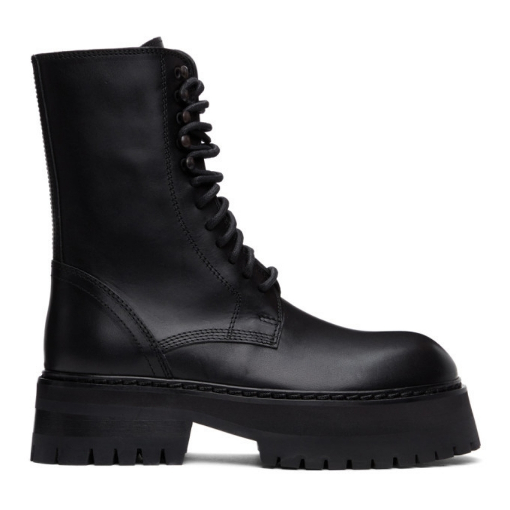 Ann Demeulemeester Black Oversized Sole Tucson Lace-Up Boots size 35 BNWB